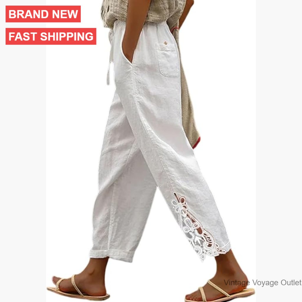 Lightweight Drawstring Elastic Waist Pants With Pockets Casual Wear